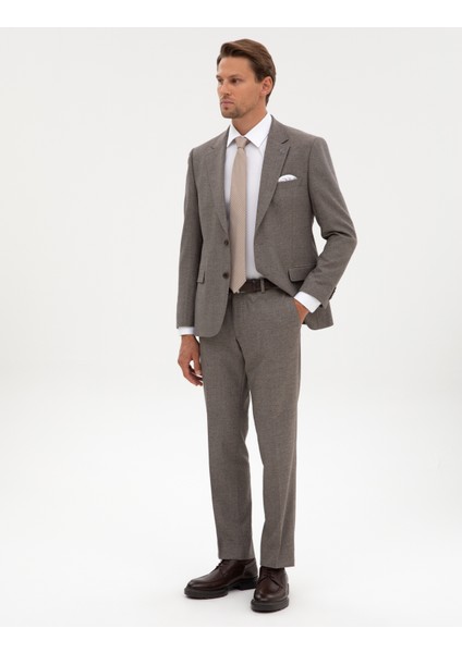 Erkek Açık Kahverengi Slim Fit Takım Elbise 50316320-VR002 fırsatları