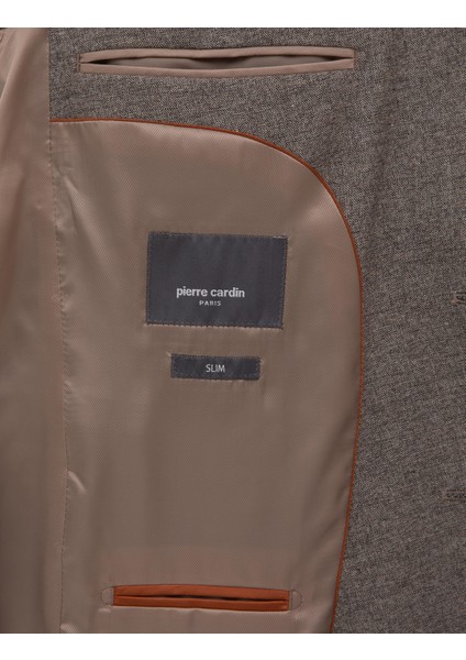 Erkek Açık Kahverengi Slim Fit Takım Elbise 50316320-VR002