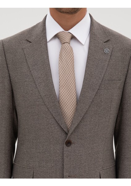 Erkek Açık Kahverengi Slim Fit Takım Elbise 50316320-VR002