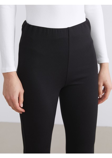 Yeni Sezon Beli Lastikli Ispanyol Paça Kadın Tayt modelleri