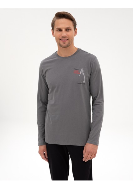 Erkek Koyu Gri Pijama Takımı 50322635-VR080 modelleri