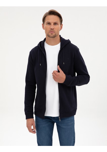 Erkek Lacivert Regular Fit Örme Hırka 50317656-VR033