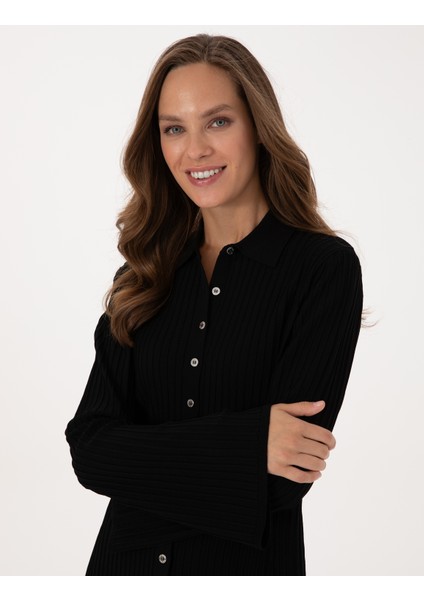 Kadın Siyah Slim Fit Triko Hırka 50310998-VR046 fiyatları