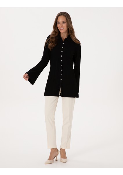 Kadın Siyah Slim Fit Triko Hırka 50310998-VR046 fırsatları