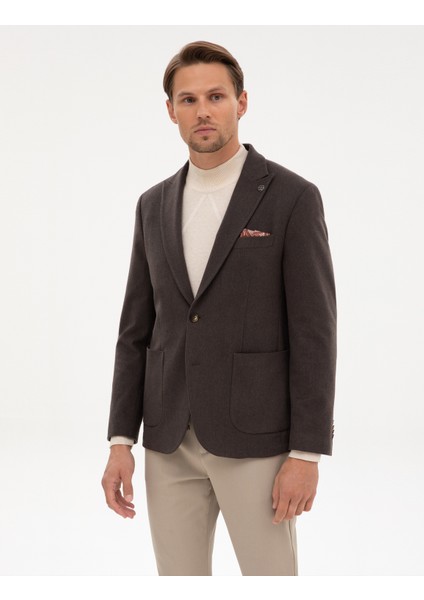 Erkek Kahverengi Slim Fit Ceket 50317671-VR029 modelleri