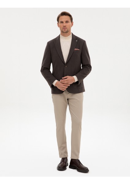 Erkek Kahverengi Slim Fit Ceket 50317671-VR029 fırsatları