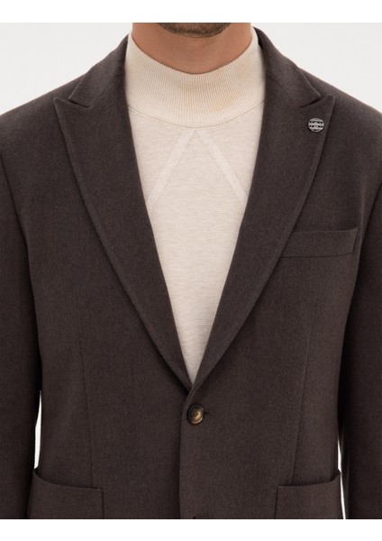 Erkek Kahverengi Slim Fit Ceket 50317671-VR029