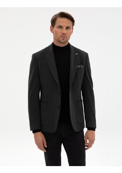 Erkek Antrasit Slim Fit Ceket 50317671-VR006