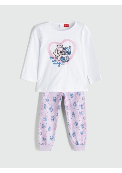 Yeni Sezon Lilo & Stitch Baskılı Kız Çocuk Pijama Takımı