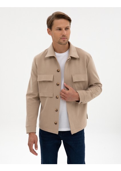 Erkek Bej Regular Fit Gömlek Ceket 50311561-VR011 modelleri