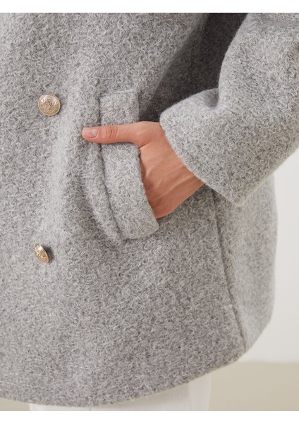 Yeni Sezon Kruvaze Yaka Oversize Kadın Kaşe Kaban modelleri