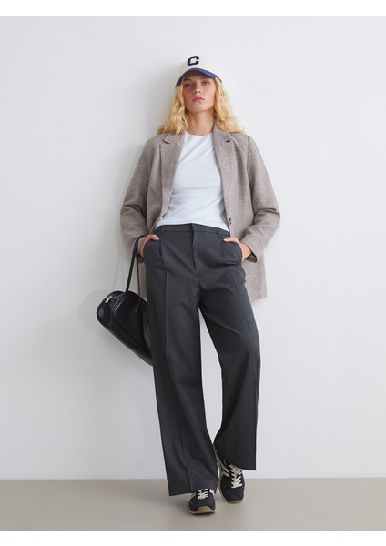 Yeni Sezon Geniş Paça Pileli Kadın Pantolon