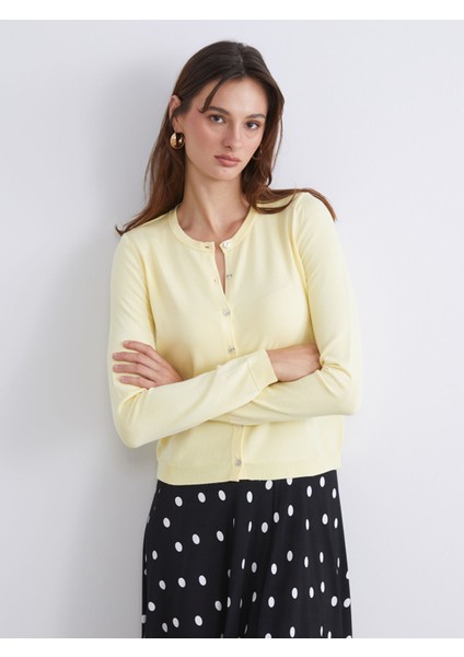 Yeni Sezon Bisiklet Yaka Kadın Triko Hırka