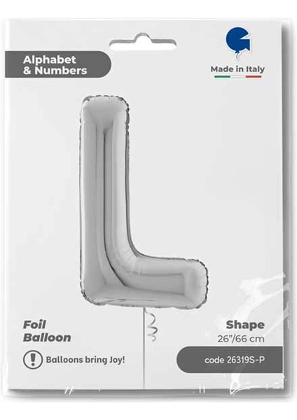 L Harf Supertrend Gümüş Folyo Balon 26"