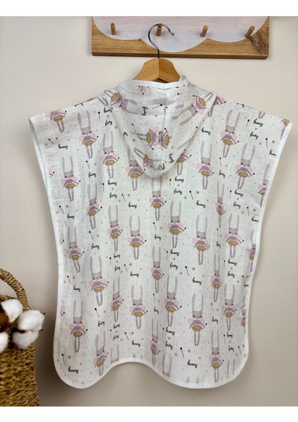 Organik %100 Pamuk Müslin Kapşonlu Panço Plaj Havuz 1 - 5 Yaş Çocuk Bebek Pançosu indirimleri