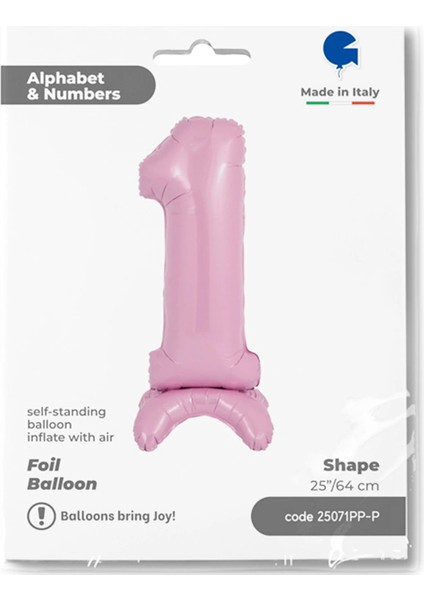 1 Rakam Pembe Stands Up Supertrend Folyo Balon 25"