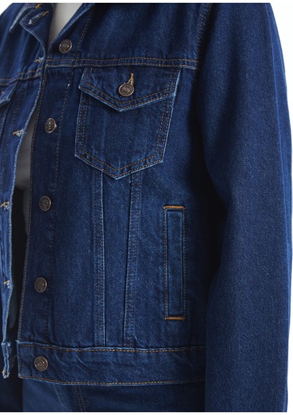 Yeni Sezon Gömlek Yaka Düz Uzun Kolu Kadın Jean Ceket modelleri