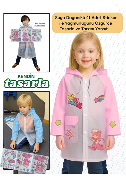 Pembe Kendin Tasarla Kız Çocuk Yağmurluk fiyatları
