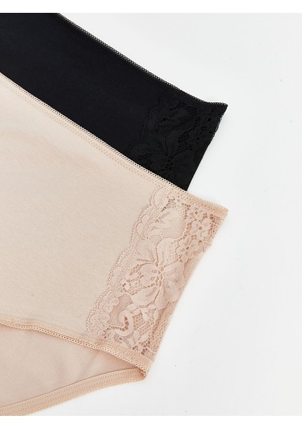Yeni Sezon Dantel Detaylı Klasik Külot 2'li modelleri