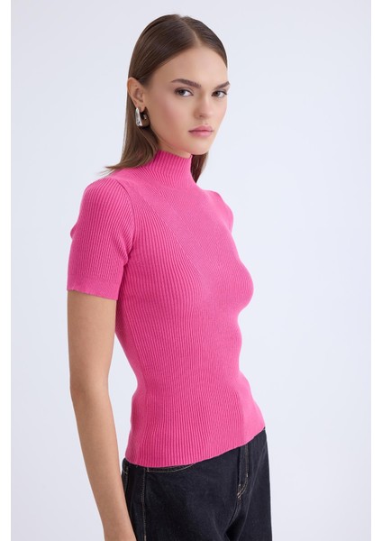 Balıkçı Yaka Yarım Kol Triko Bluz modelleri