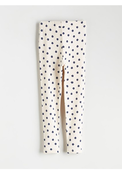 Yeni Sezon Beli Lastikli Çiçekli Kız Çocuk Tayt 2'li modelleri