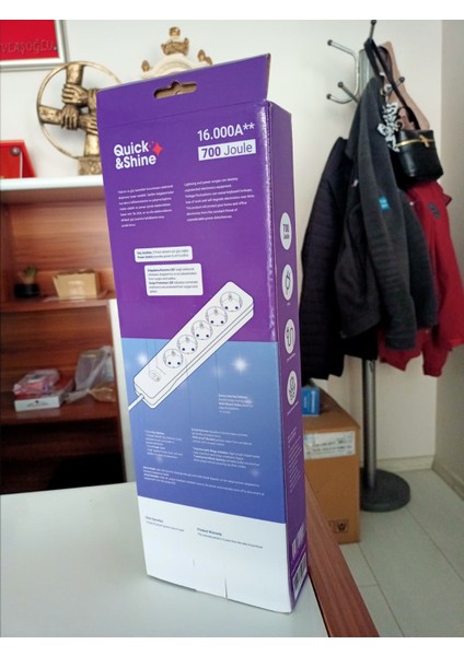 Aşırı Gerilim Koruyucu 5'li Priz Siyah modelleri