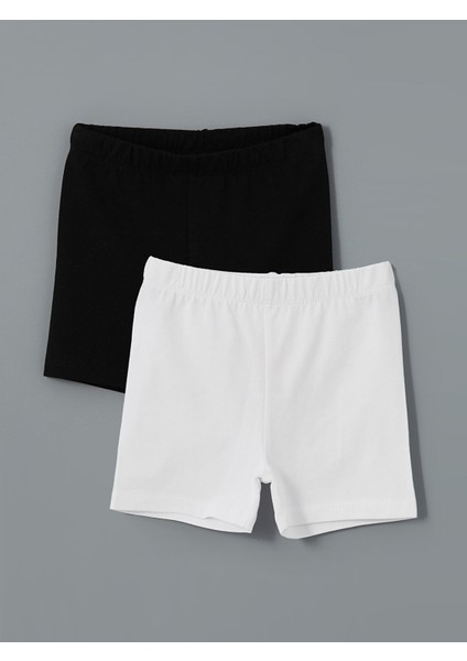 Yeni Sezon Beli Lastikli Kısa Kız Çocuk Tayt 2'li
