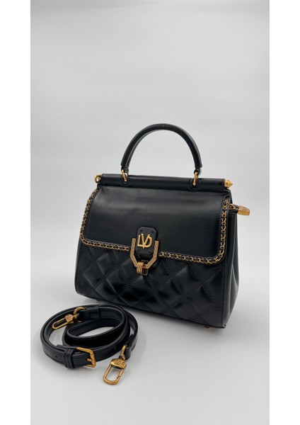 Siyah Ayarlanabilir Askılı Çift Taraflı Kapitone Omuz Çantası Orijinal Levidor Premium Çanta fırsatları