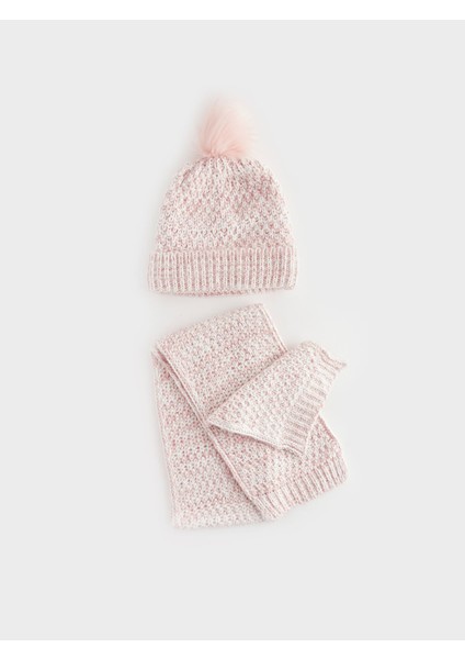 Yeni Sezon Pelüş Ponponlu Kız Çocuk Bere ve Atkı