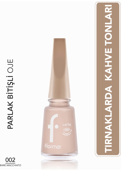 Latte Nail Enamel Yüksek Pigmentli & Parlak Bitişli Oje (002 Bare Macchiato) 8682536104531