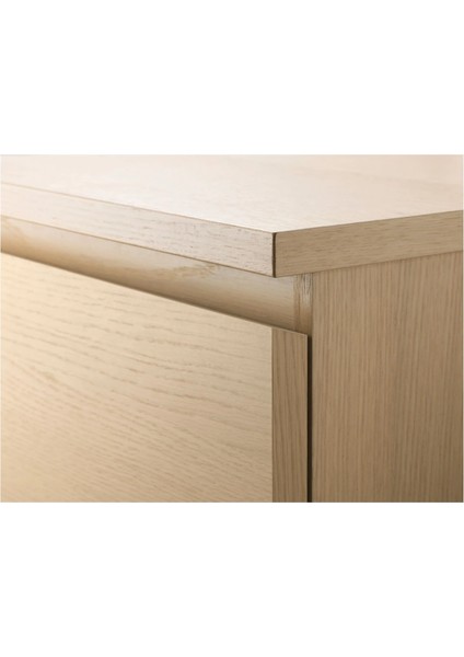 Malm 6 Çekmeceli Şifonyer Ağartılmış Meşe Kaplama 40 x 123 Cm Aynalı