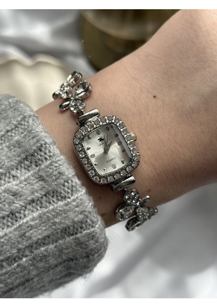 Çiçek Motifli Bileklik Model Saat