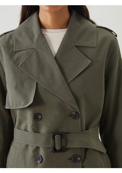 Yeni Sezon Kruvaze Yaka Kadın Trençkot modelleri