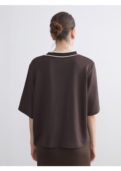 Yeni Sezon Dik Yaka Kadın Tişört fırsatları