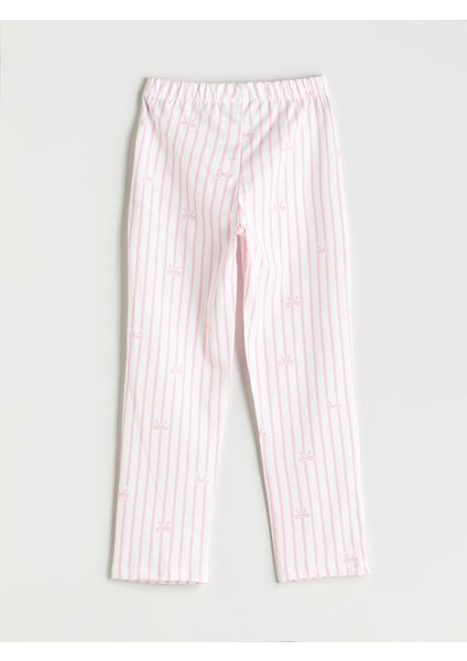 Yeni Sezon Bisiklet Yaka Fiyonk Desenli Kız Çocuk Pijama Takımı indirimleri