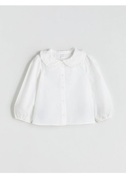 Yeni Sezon Bebe Yaka Basic Kız Çocuk Gömlek