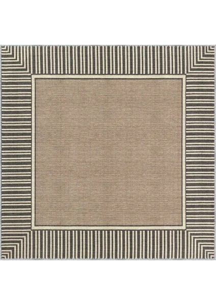 Salvon Çerçeveli Krem Polyester ve Pamuklu Yıkanabilir Kaydırmaz Taban Dijital Baskı Halı indirimleri