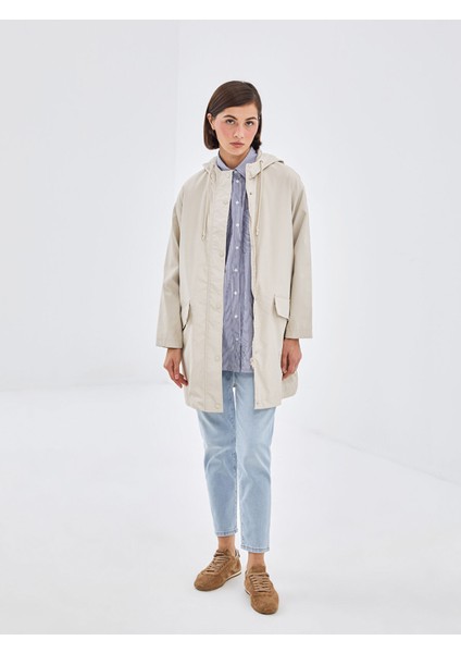 Yeni Sezon Kadın Kapüşonlu Düz Yağmurluk modelleri