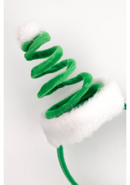 Yeşil Yay Model Ponponlu Kız Çocuk Taç