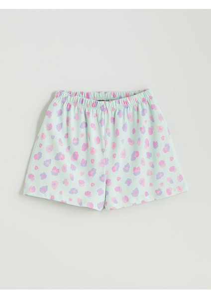 Yeni Sezon Beli Lastikli Baskılı Kız Çocuk Pijama Şort