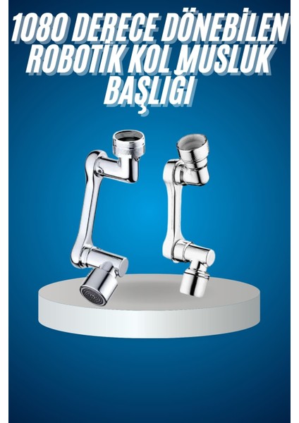 180 Derece Dönebilen Fonksiyonel Paslanmaz Çelik Robotik Kol Musluk Başlığı