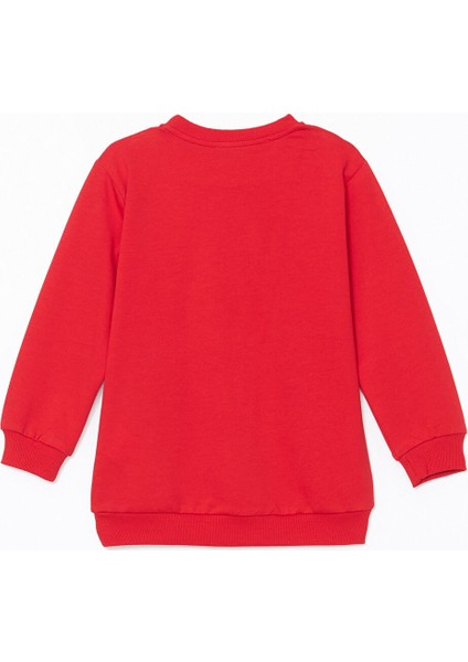 Yeni Sezon Bisiklet Yaka Baskılı Kız Çocuk Sweatshirt modelleri