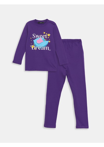 Yeni Sezon Bisiklet Yaka Kız Çocuk Pijama Takım
