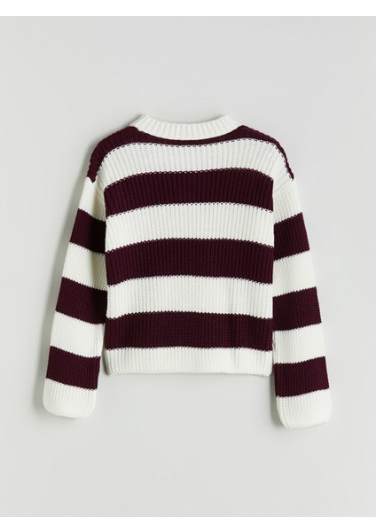 Yeni Sezon Bisiklet Yaka Çizgili Kız Çocuk Kazak modelleri