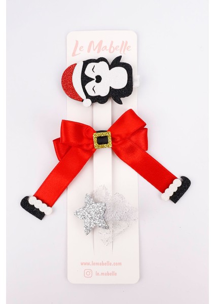 Kırmızı Penguen Figürlü 3'lü Klips Toka Set fırsatları