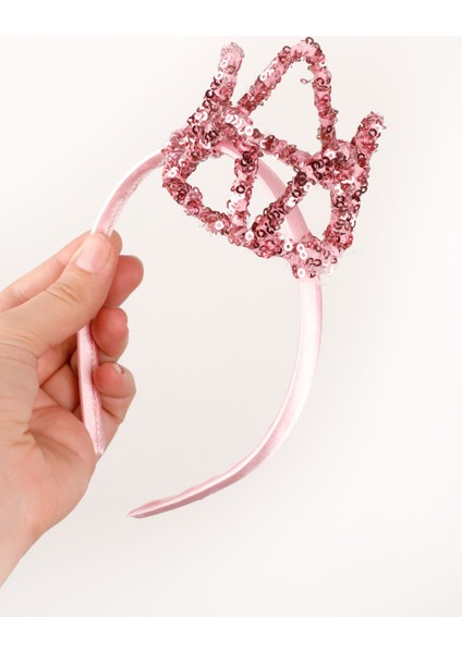 Fuşya Pullu Minik Kraliçe Kız Çocuk Taç fiyatları