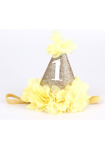 Sarı 1 Yaş Huni Doğum Günü Tacı fırsatları
