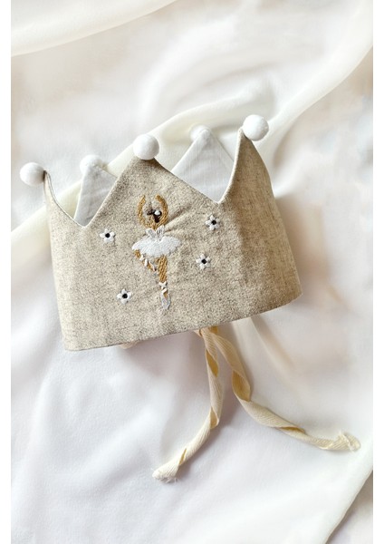 Bej Ponponlu Balerin Nakışlı Kız Çocuk Saç Bandı fırsatları