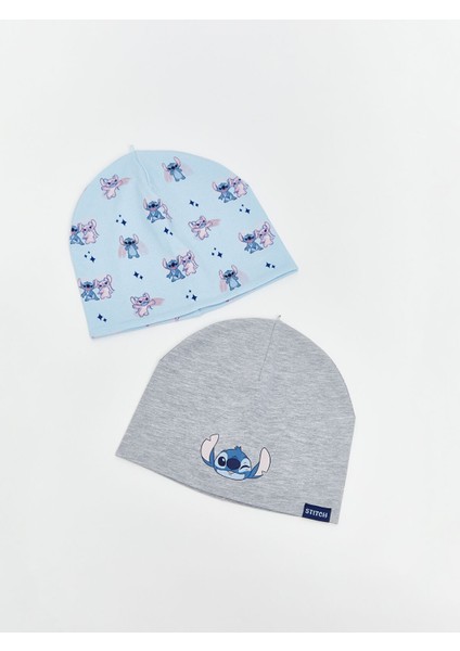 Yeni Sezon Stitch Nakışlı Kız Çocuk Bere 2'li