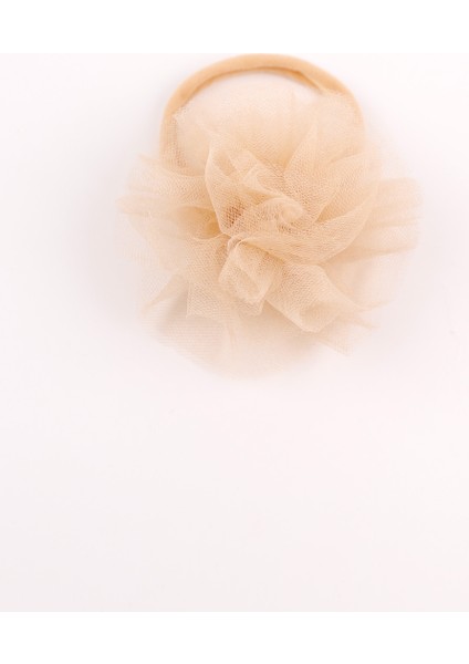 Bej Tül Çiçek Kız Çocuk Saç Bandı fırsatları
